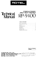 Rotel RP-9400 - Technical manual 